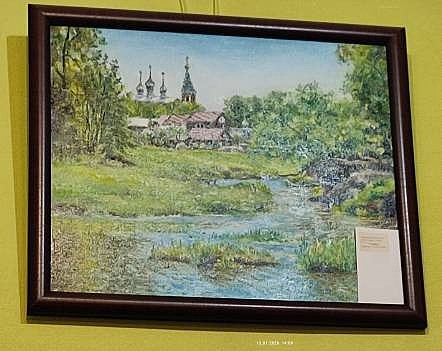 Картина Возле речки, 35*30. Масло, холст. Поляков А.(837), 10865