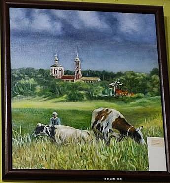 Картина После грозы,  40*35. Масло, холст. Поляков А.(837), 10866