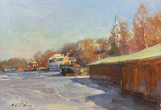 Картина Монастырская бухта.Утро, 35*50 см, к.м., худ. А. Лобов (769),11385