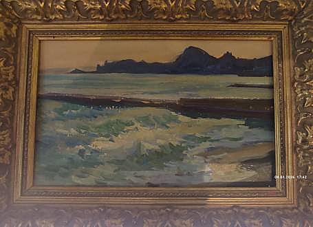 Картина Море на закате.  15,5*24 см, х.м., худ. О. Мельникова (769), 11691