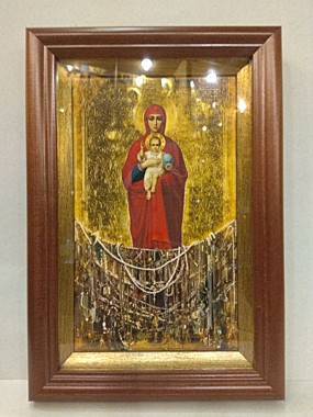 Икона печать на холсте, в раме, под стеклом, БМ Валаамская (005)