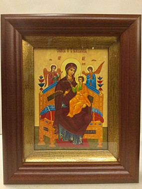 Икона печать на холсте, в раме, под стеклом, БМ Всецарица (005),1243