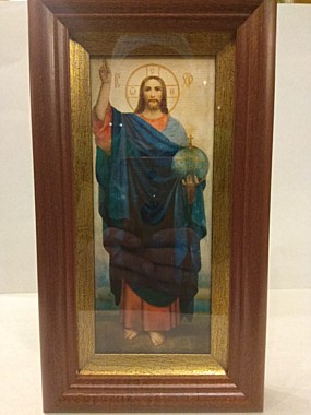 Икона печать на холсте, в раме, под стеклом, Господь Вседержитель (005), 660