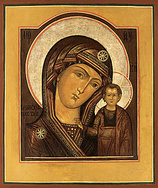 Икона печать по левкасу БМ Казанская (113), 5377/БК-04