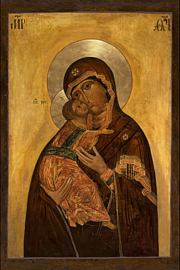 Икона печать по левкасу БМ Владимирская (113), 8075/БВ-741