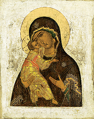 Икона печать по левкасу БМ Владимирская (113), 9856/БВ-02