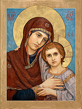 Икона печать по левкасу Богородица  (113)  , 5375/Б-36