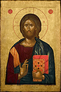Икона печать по левкасу Христос Пантократор (113), 9502/С-15