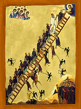 Икона печать по левкасу Лествица Иоанна Лествичника (113), 6162/ИЛ-01