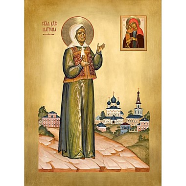 Икона печать по левкасу Матрона Московская блаж. (113), 7602/ММ-601