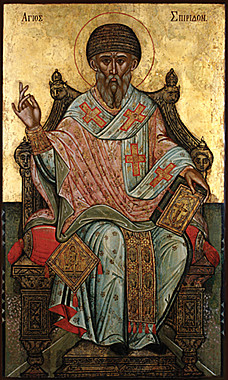 Икона печать по левкасу Спиридон Тримифунтский свт. (113), 4604/СТ-02