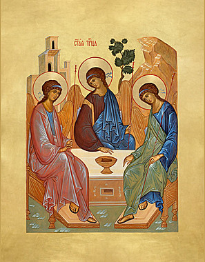 Икона печать по левкасу Святая Троица (113), 9495/Т-751п